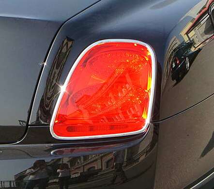 Накладки на задние фонари хромированные IDFR 1-BT611-02C для Bentley Continental Flying Spur 2005-2009