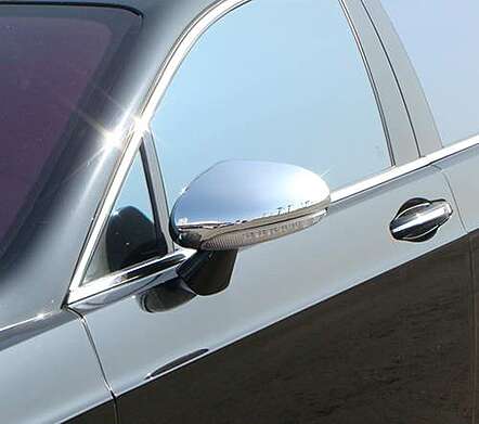 Chrome plated mirror covers IDFR 1-BT611-04C for Bentley Continental Flying Spur 2005-2009
