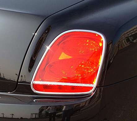 Rhinestone Chrome Taillight Covers IDFR 1-BT611-20C for Bentley Continental Flying Spur 2005-2009