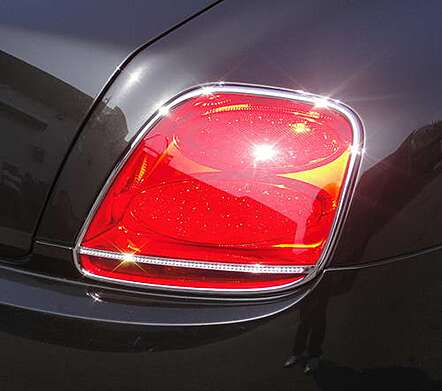 Накладки на задние фонари хромированные с кристаллами IDFR 1-BT601-03C для Bentley Continental GT 2DR 2003-2013
