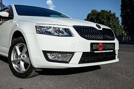 Inserts of the front bumper MV-Tuning in the style of RS Skoda Octavia III A7 2013-2016