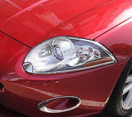 Chrome Headlights Overlays IDFR 1-JR402-01C Jaguar XK 2007-2015