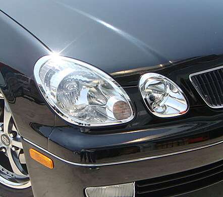 Chrome headlight covers IDFR 1-LS200-01C for Lexus GS300 1998-2005