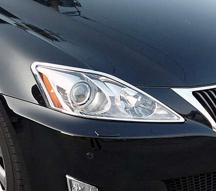 Chrome headlight covers IDFR 1-LS302-01C for Lexus IS250 2008-2013