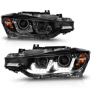 Headlights Black Anzo 121506 BMW F30 4DR 2012-2014  