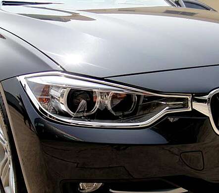 Chrome headlight covers IDFR 1-BW108-01C for BMW F30 2012-2018