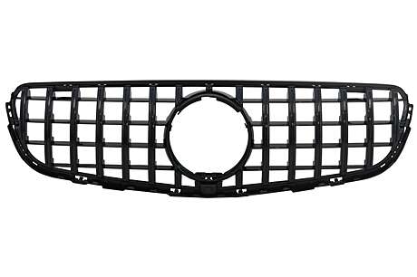 Front Central Grille suitable for Mercedes GLC X253 C253 (2015-2018) GT R Panamericana Design All Black