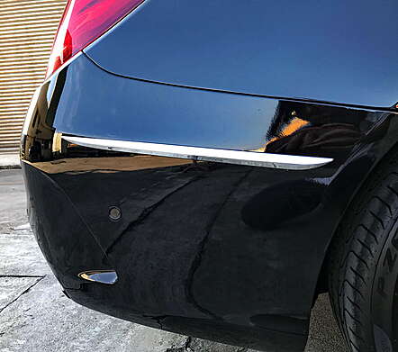 Chrome rear bumper moldings IDFR 1-MB111-09C for Mercedes-Benz W205 C Class 2014-2018