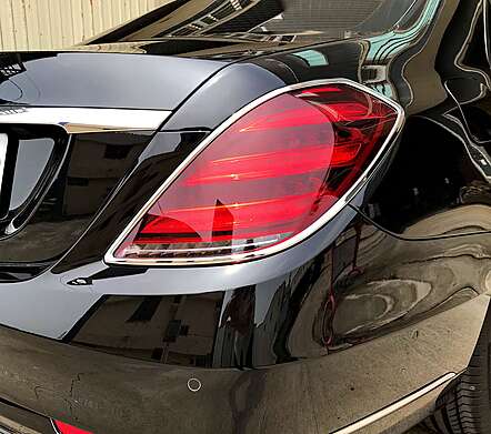 Rear light covers Chrome IDFR 1-MB606-02C for Mercedes Benz W222 S-Class 2017-2019