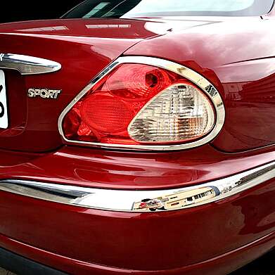 Chrome Tail Lights Overlays IDFR 1-JR801-02C Jaguar X-Type 2001-2008