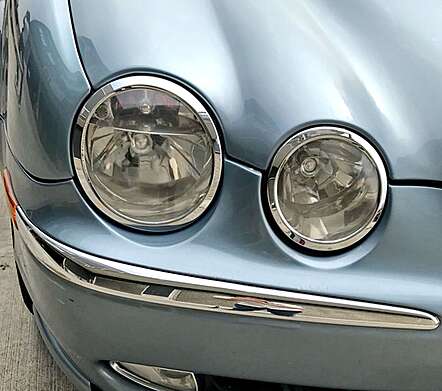Chrome Headlights Overlays IDFR 1-JR811-01C Jaguar S-Type 1998-2003