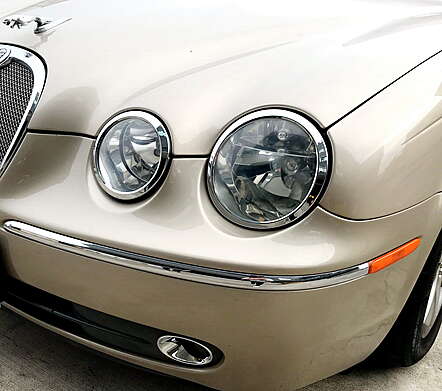 Chrome Headlights Overlays IDFR 1-JR812-01C Jaguar S-Type 2003-2008