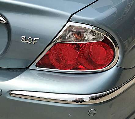 Rear light covers chrome IDFR 1-JR811-02C for Jaguar S-Type 1998-2003