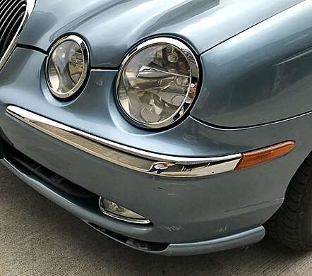 Front bumper molding chrome left IDFR 1-JR811-06LC for Jaguar S-Type 1998-2003