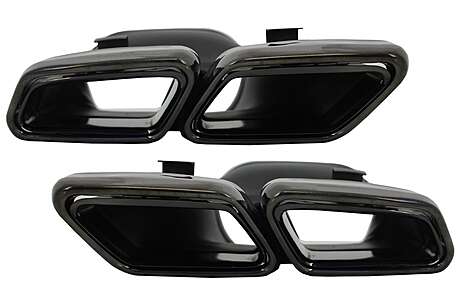 Exhaust Muffler Tips for Mercedes C-Class W205 S205 C205 A205 E-Class W213 S-Class W222 GLE C292 GLE W166 GLC W253 X253 C253 C217 (2014-up) Black Emerald