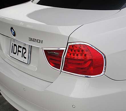 Накладки на задние фонари хромированные IDFR 1-BW107-02C для BMW E90 4D 2008-2011