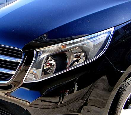 Chrome headlight covers IDFR 1-MB705-01C for Mercedes-Benz W447 V-Class 2014-2019