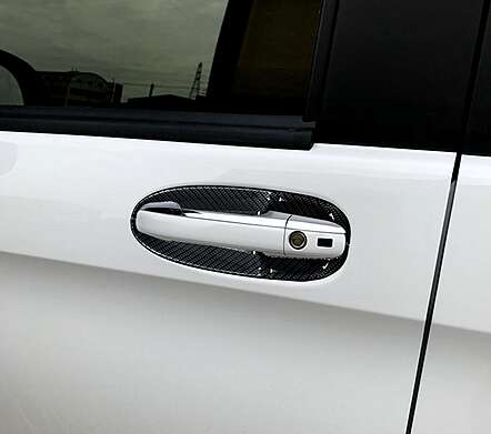 Pads for door handles 4 pcs. carbon look IDFR 1-MB705-12CN for Mercedes-Benz W447 V-Class 2014-2019