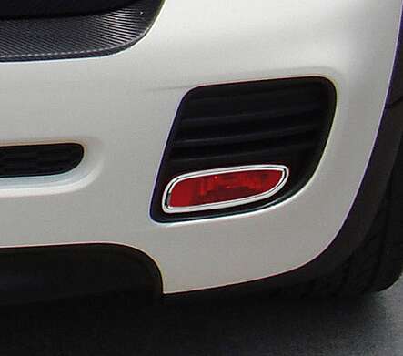 Covers for reflectors in the rear bumper chrome IDFR 1-MI402-11C for Mini Cooper R57 2007-2014