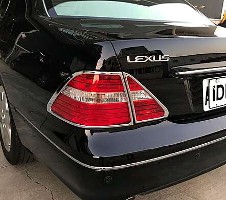 Накладки на задние фонари хромированные IDFR 1-LS402-02C для Lexus LS430 2004-2006 
