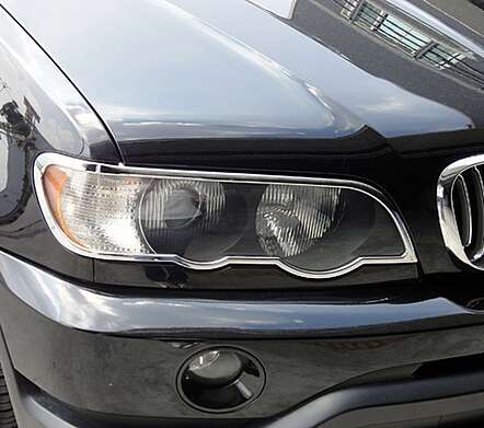 Chrome headlight covers IDFR 1-BW650-01C for BMW X5 E53 2000-2003