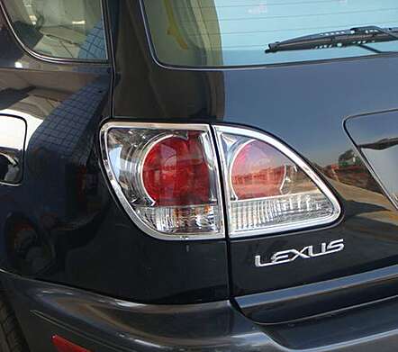 Chrome tail light covers IDFR 1-LS600-02C for Lexus RX 300 1999-2004