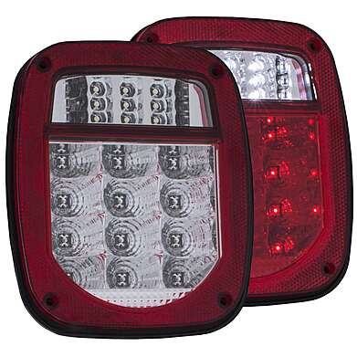 Tail Lights Led Red Clear Anzo 861082 Jeep Wrangler 1976-2006