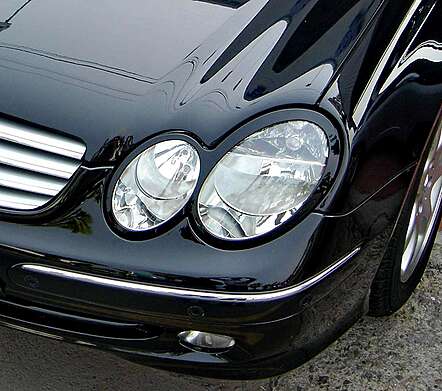 Chrome Headlights Trims Black IDFR 1-MB171-01PBK Mercedes-Benz W209 CLK Class 2003-2009