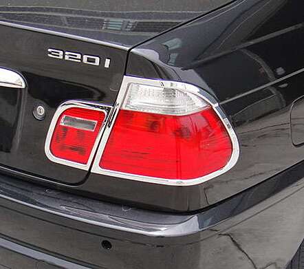Rear light covers chrome IDFR 1-BW101-02C for BMW E46 4D 1998-2001