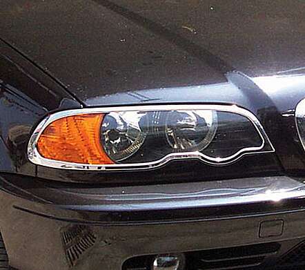 Chrome headlight covers IDFR 1-BW102-01C for BMW E46 2D 1999-2003