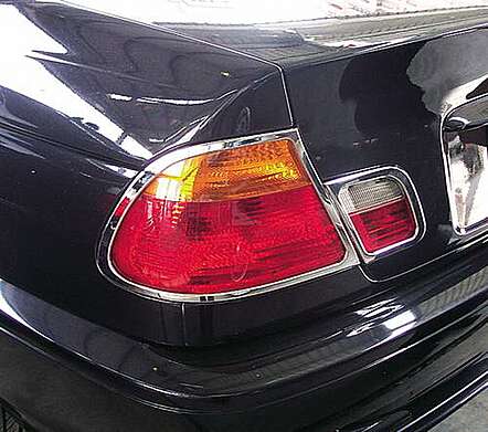 Rear light covers chrome IDFR 1-BW102-02C for BMW E46 2D 1999-2003