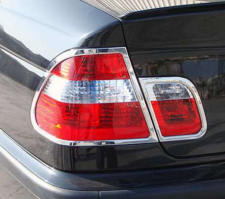 Rear light covers chrome IDFR 1-BW103-02C for BMW E46 4D 2001-2005