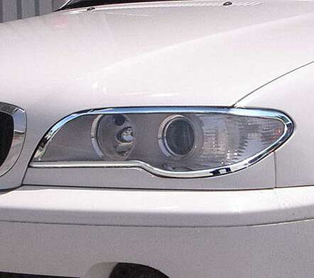 Chrome headlight covers IDFR 1-BW104-01C for BMW E46 2D 2003-2006