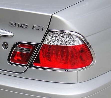 Rear light covers chrome IDFR 1-BW104-02C for BMW E46 2D 2003-2006