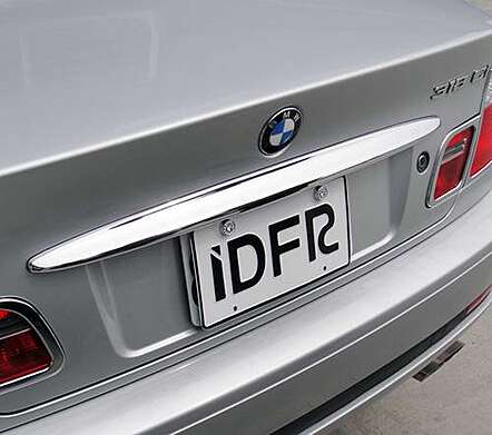 IDFR 1-BW104-08C chrome trim over trunk lid number for BMW E46 2D 2003-2006