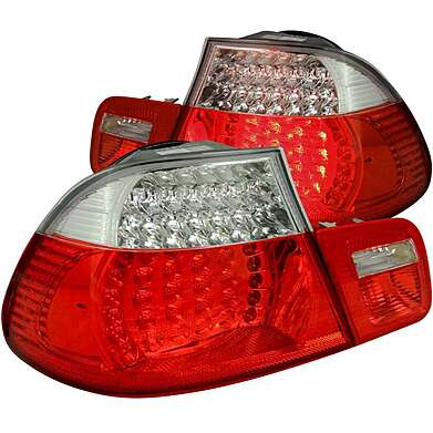 Tail Lights Red Led Anzo 321105 BMW E46 2DR 2000-2003