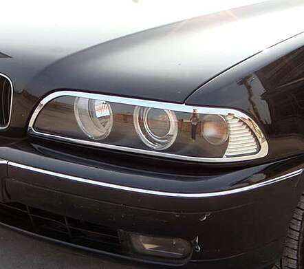 Chrome headlight covers IDFR 1-BW201-01C for BMW E39 1996-2003