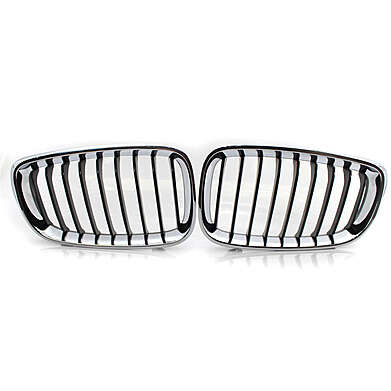 Front Bumper Central Grill Chrome Black M Performance BMW 3 Series GT F34 2014-2017 