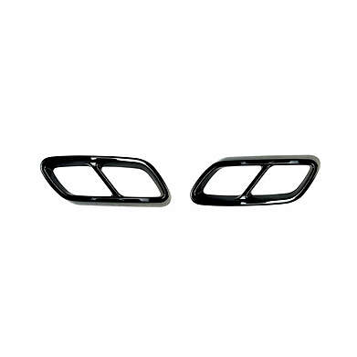 Muffler Tips Frames suitable for Mercedes C-Class W206 S206 Sport Line (2021-2023) Piano Black