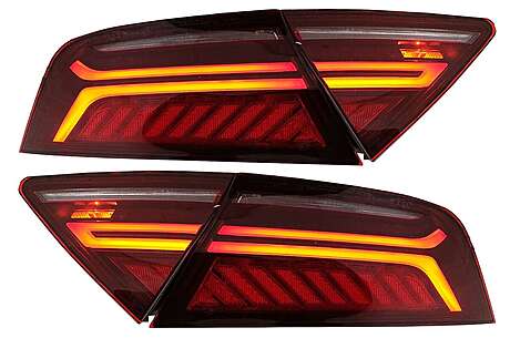LED Light Bar Taillights suitable for Audi A7 4G (2010-2014) Facelift Design Cherry Red Smoke