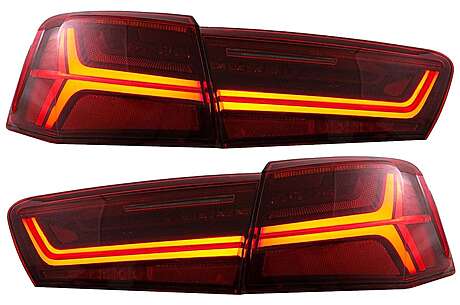 Taillights Full LED suitable for Audi A6 4G C7 Limousine (2011-2014) Red/Clear Facelift Design with Sequential Dynamic Turning Lights