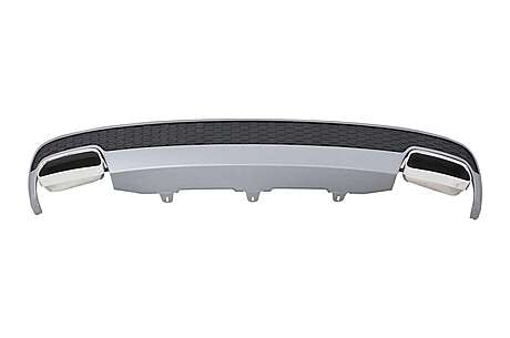 Rear Bumper Valance Diffuser & Exhaust Tips suitable for Audi A6 4G Limousine (2011-2014) Facelift Look