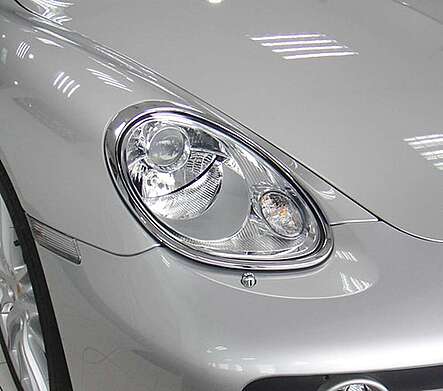 Chrome headlight covers IDFR 1-PS201-01C for Porsche Cayman 2005-2008