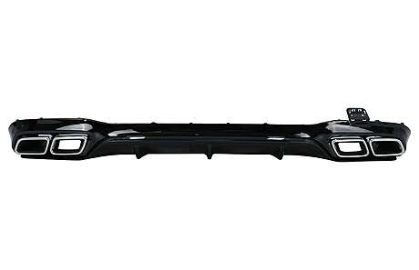 Rear Bumper Air Diffuser with Exhaust Muffler Tips Chrome suitable for Mercedes E-Class W213 (2016-up) E63 Design