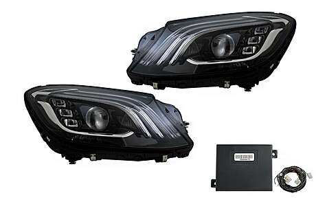 Headlights Full LED suitable for MERCEDES S-Class W222 Facelift Look OEM with Adapter Modul