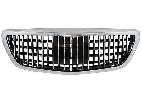 Front Grille suitable for Mercedes S-Class W222 X222 (2014-2020) Vertical Design Chrome