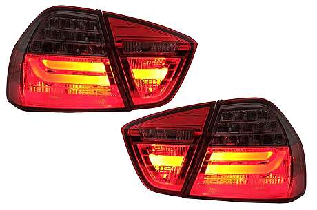 LED Taillights suitable for BMW 3 Series E90 (2005-2008) LED Light Bar LCI Design Red Smoke