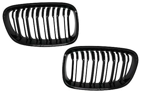Central Grilles Kidney Grilles suitable for BMW 1 Series F20 F21 (2011-2014) Double Stripe M Design Piano Black