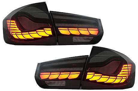 OLED Taillights Conversion to M4 Design suitable for BMW 3 Series F30 Pre LCI & LCI (2011-2019) F35 F80 Red Smoke with Dynamic Sequential Turning Light