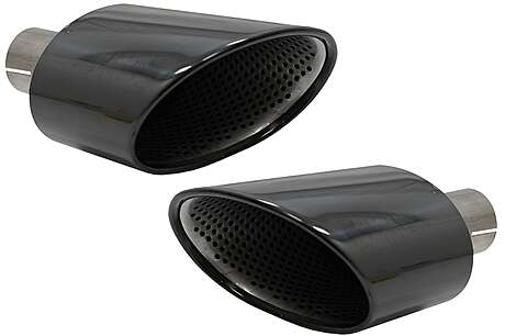 Exhaust Muffler Tips Tail Pipes suitable for Audi A4 B9 (2016-2019) A5 F5 (2017-2019) Black